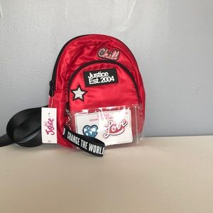 BRAND NEW JUSTICE GIRLS MINI BACKPACK, TAGS ON